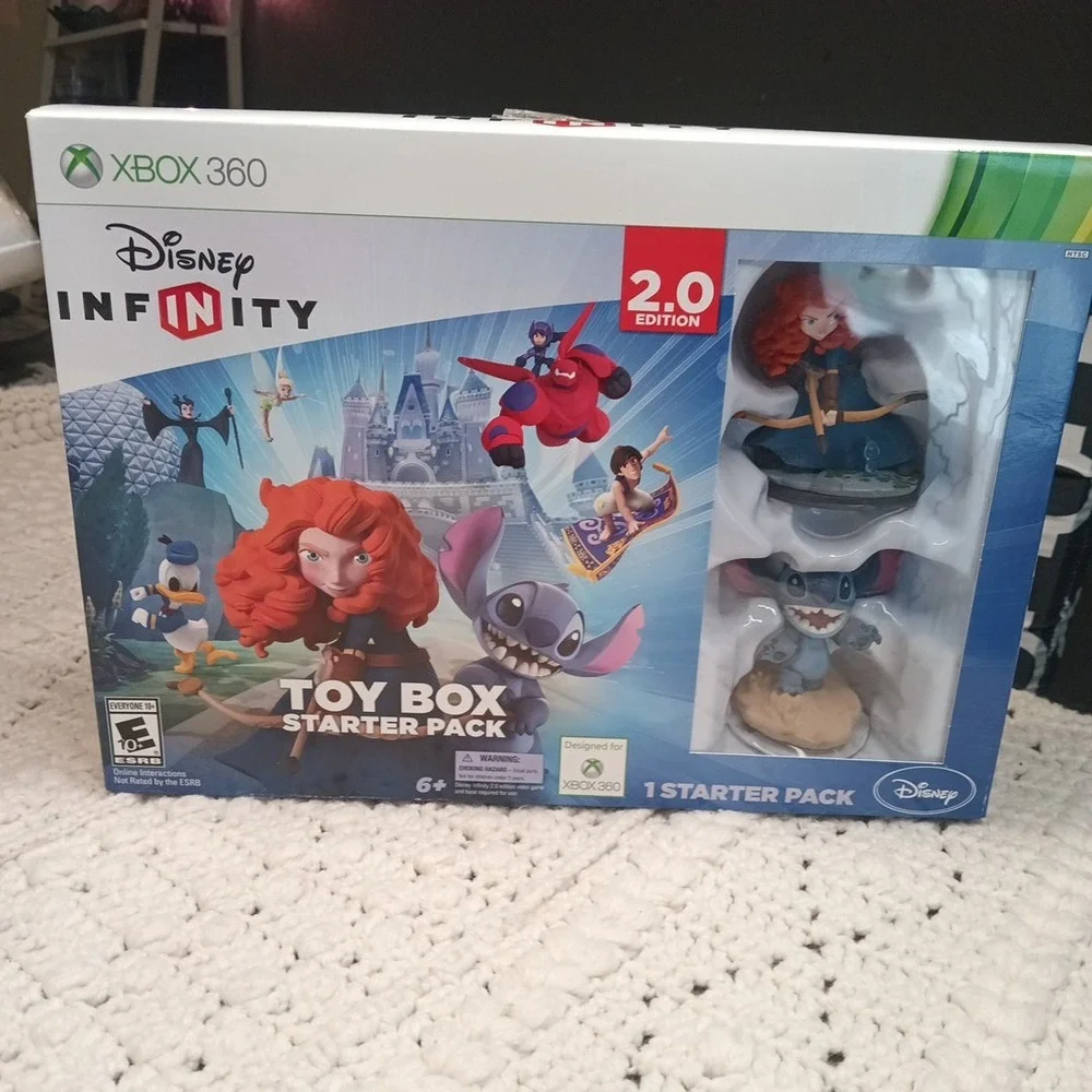 NIB Xbox 360 Disney INFINITY Toy Box Starter Pack 2.0‎ Edition Stitch & Merida